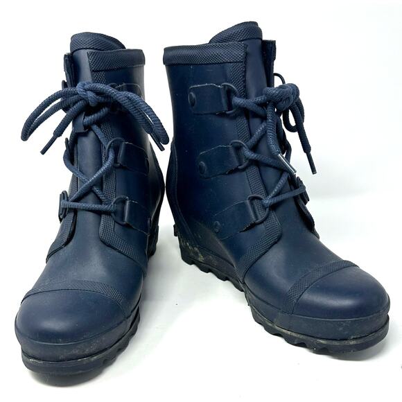 Sorel Shoes - Sorel Size 9 Blue Lace Up Hidden Wedge Boots NL2442-464 1717591464 01583 0217